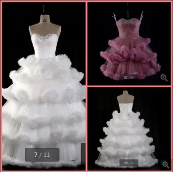

Winter 2016 fabulous white layered wedding dress pleated beading ball gown wedding dresses flower sweetheart neck bridal gown