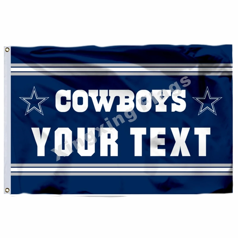 Dallas Cowboys Custom Your Text Flag 3ft X 5ft Polyester NFL1 Team