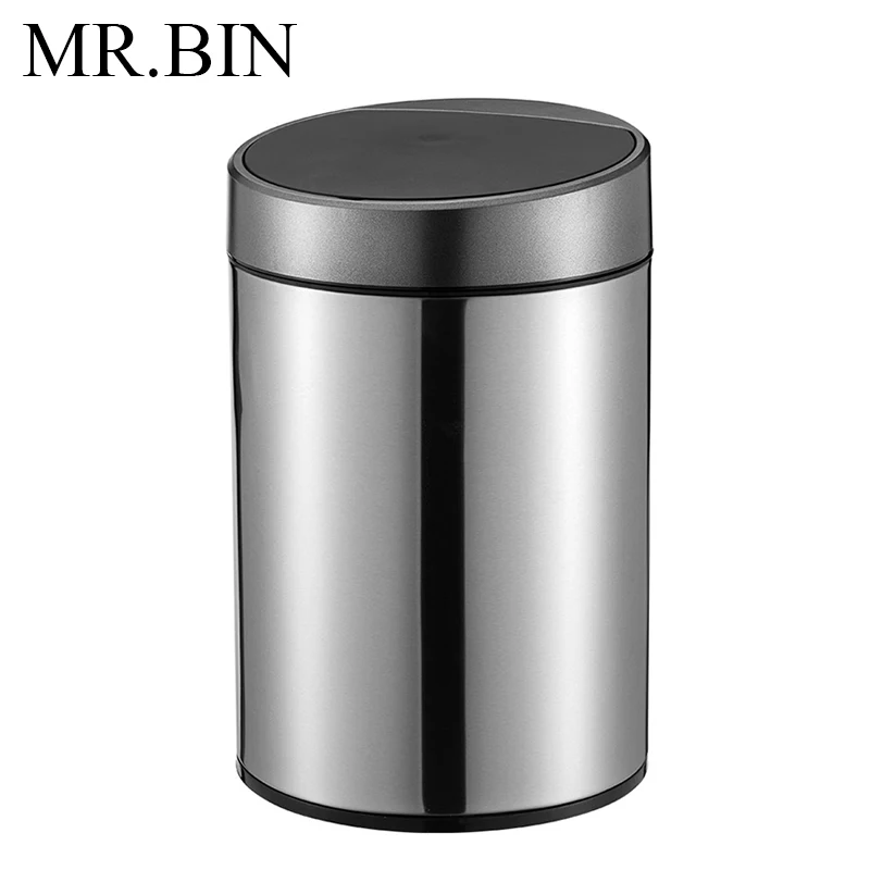 

MR.BIN 10L Smart Sensor Trash Can 410 Stainless Steel Kicking Waste Bin for Cleaning Modern Fashion Automatic Sensor Rubbish Bin