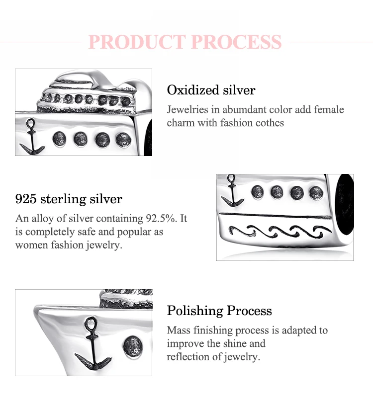 Как путешествие по всему миру Круизный корабль пароход бисер 925 пробы серебро Подходит pandora браслет кулон изготовление ювелирных изделий