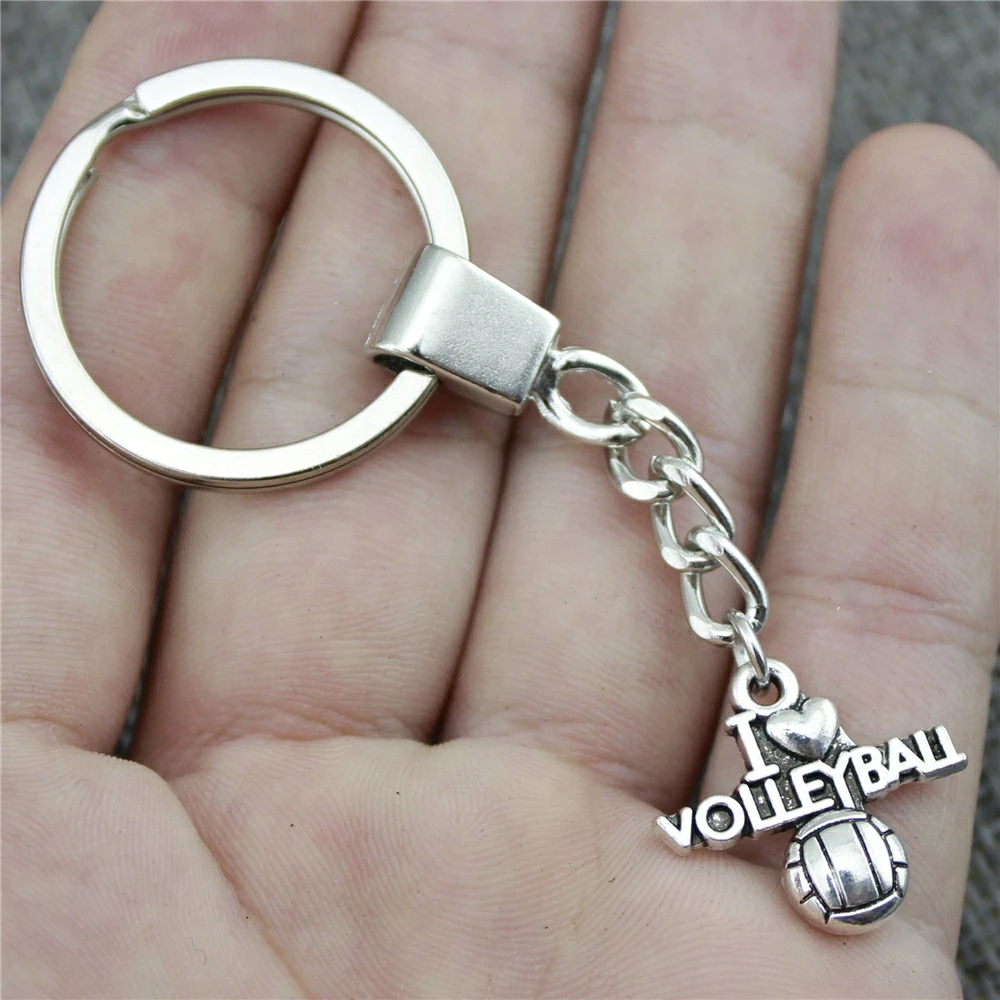 WYSIWYG 21x20mm I Heart Volleyball KeyChain, New Fashion Handmade Metal Keychain Party Gift Dropship Suppliers
