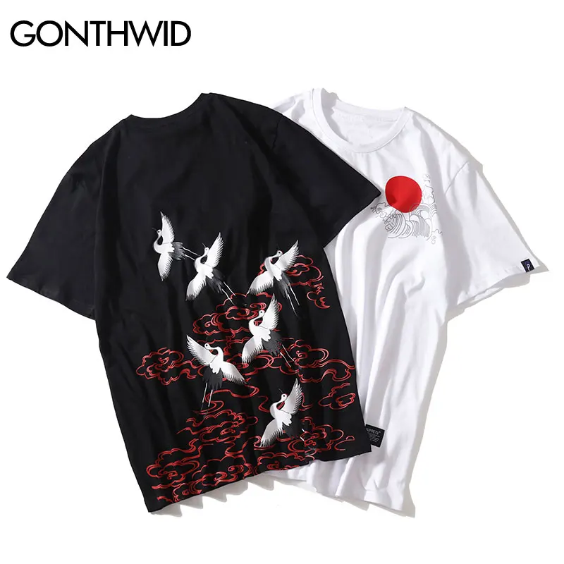 GONTHWID/японский стиль футболки с принтом облака уличная одежда 2019 хип хоп Harajuku