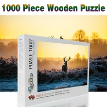 Watch the deer Puzzle, 1000 деталей, головоломка для взрослых, деревянная головоломка, Мультяшные Пазлы для детей, развивающие игрушки, подарки