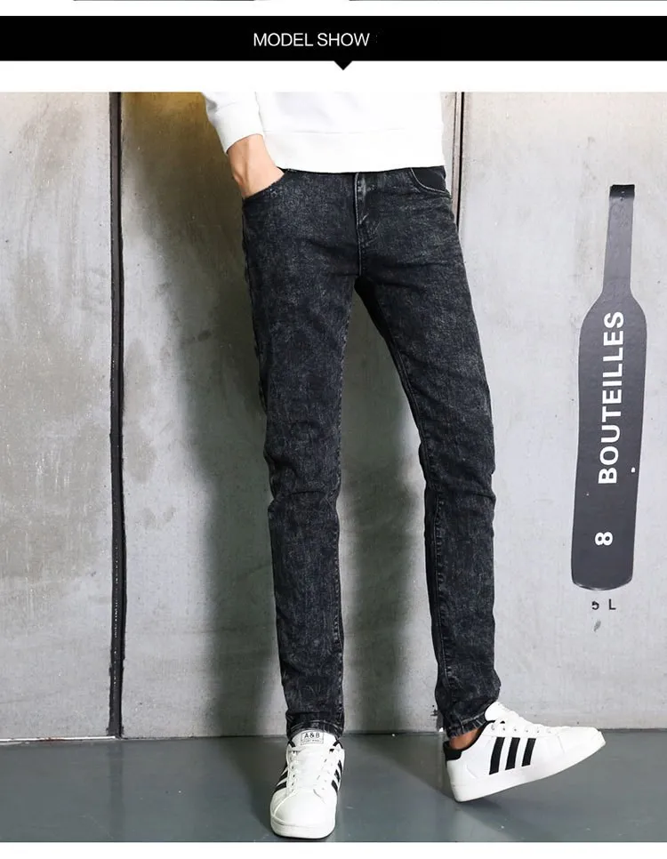 Men Jeans Slim Fit Four Season Korean Style All-match Fashion Skinny Jeans For Young Men Casual Stretch Straight Denim Pants