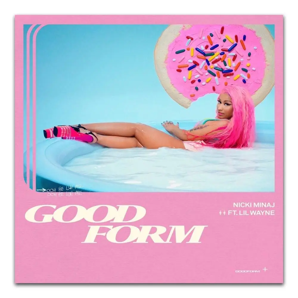 

Art Nicki Minaj Good Form ft. Lil Wayne Rap Pop Music Custom Light Canvas Poster Wall Decoration 14x14 24x24 27x27inch C-466