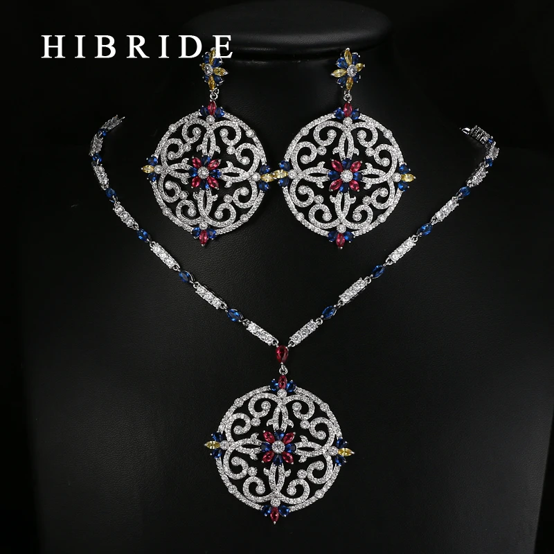 Роскошный цветок круглой формы hibrid красочные Швейцарский фианит подвески для