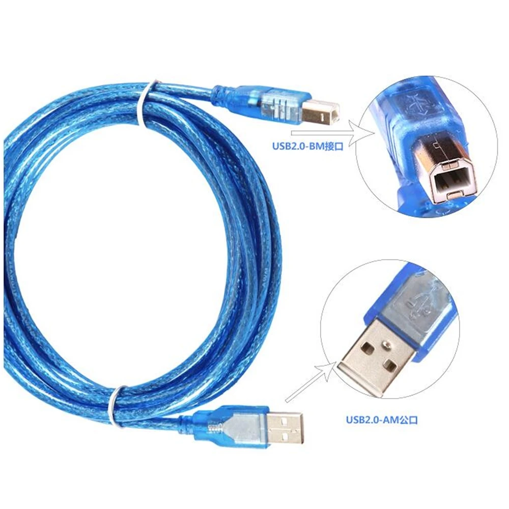 Кабель для принтера USB 2,0 type A Male to B Male, короткий кабель для принтера, концентратор USB, картридж с жестким диском 25 см, 1,8 м, 6 футов, 3 м, 5 м, 15 футов