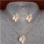 Модный простой стильный, посеребренный кулон ожерелье серьги вечерние набор украшений для женщин