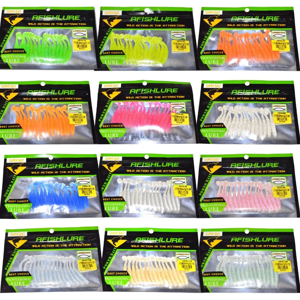Soft lure 180pcs/lot Afishlure Soft Fishing Lures Luminous Bait 50mm 1g
