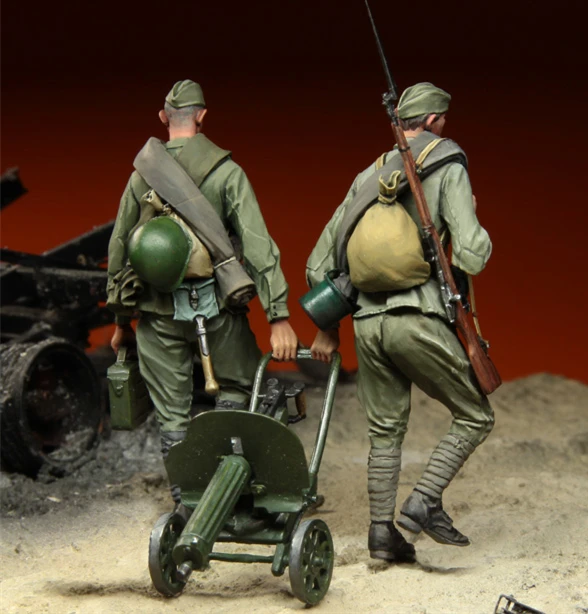1/35 модельная фигурка из смолы набор русская команда Максим мг Курск 1943 две