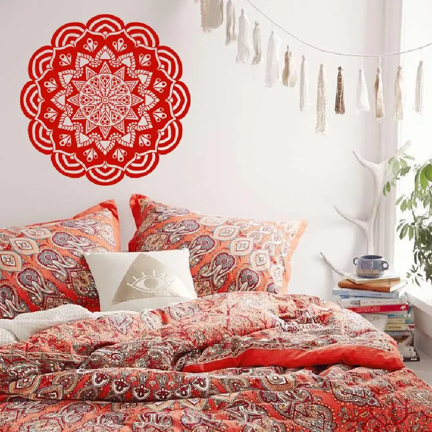 

Home Decorative Mandala Flower Wall Decal Art Vinyl Yoga Ornament Circle Geometric Pattern Wall StickerA Art Decor Mural W-40