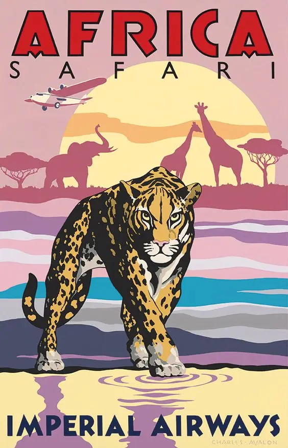 

Giraffe Wild Animals Africa Visit Landscape Trip Travel Retro Vintage Poster Canvas Painting DIY Wall Art Home Bar Posters Decor
