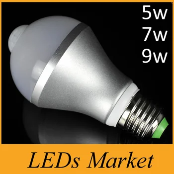 

3w 5w 7w led Infrared body sensor bulb E27 screw mouth light bulb sound and light control corridor light