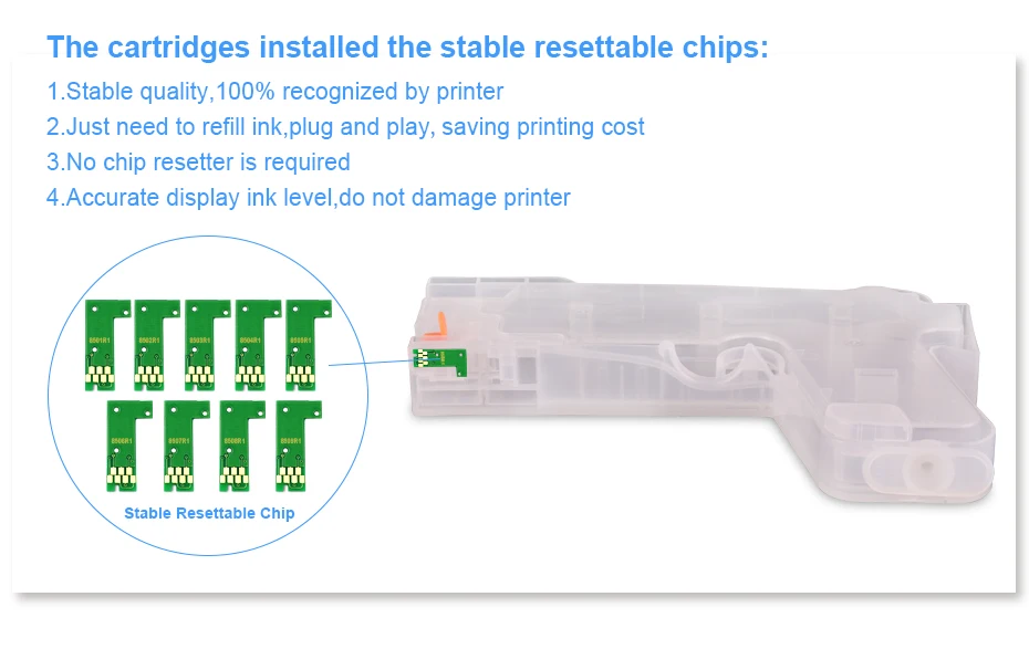 9 цветов/набор T8501 T8501-T8509 пустой многоразовый картридж с чипом сброса для Epson SureColor P800 SC-P800 принтер 280 мл/уп