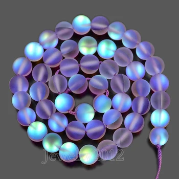 

5Strands/Lot Matte LT Amethy-st AB Top Crystal Glass Round Matte Frosted Inside AB Beads 6mm 8mm 10mm 12mm 15.5" Wholesale