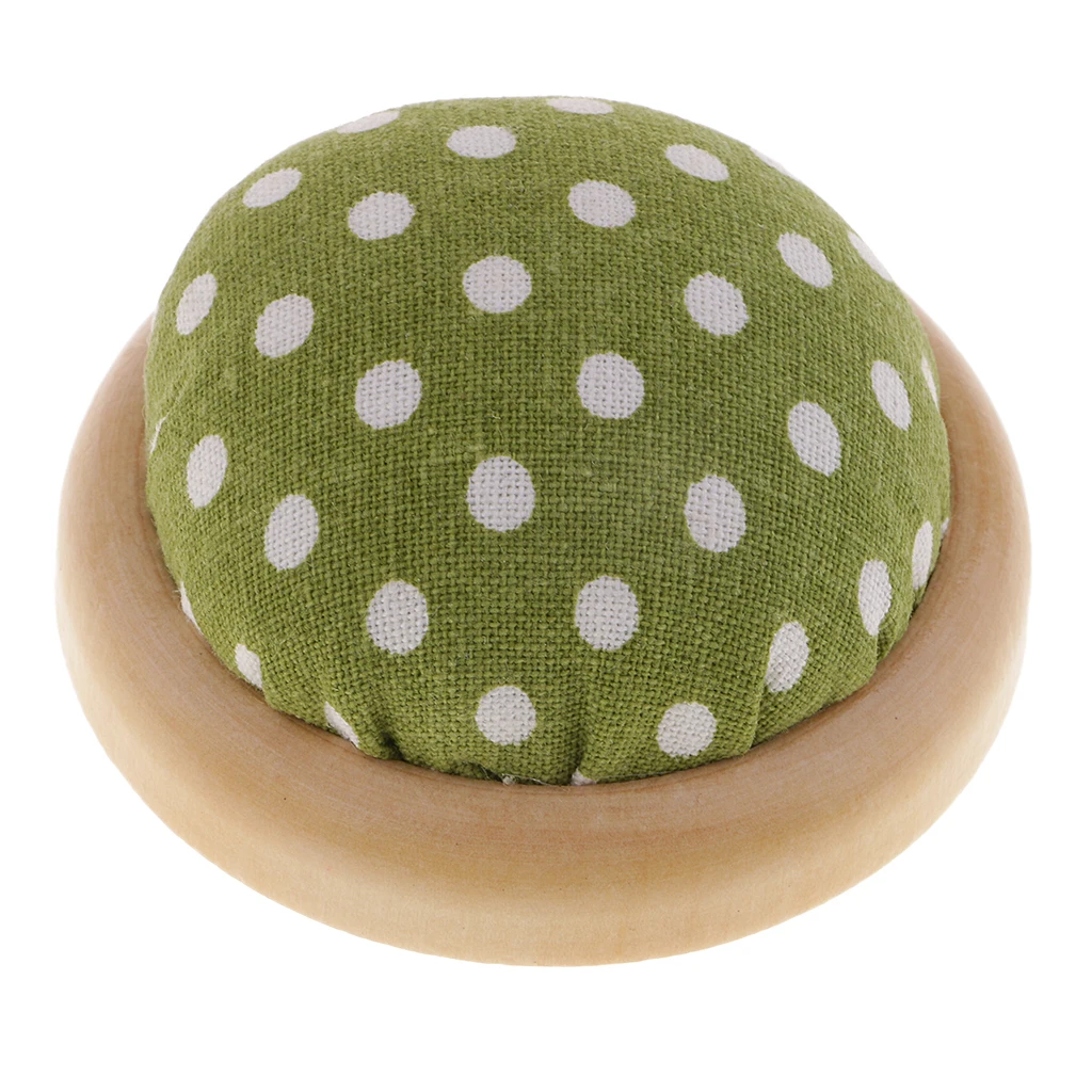 Cotton Fabric, Wooden Base, Needle Holder Pin Cushion DIY Embroidery Crafts Tool Sewing Accessories