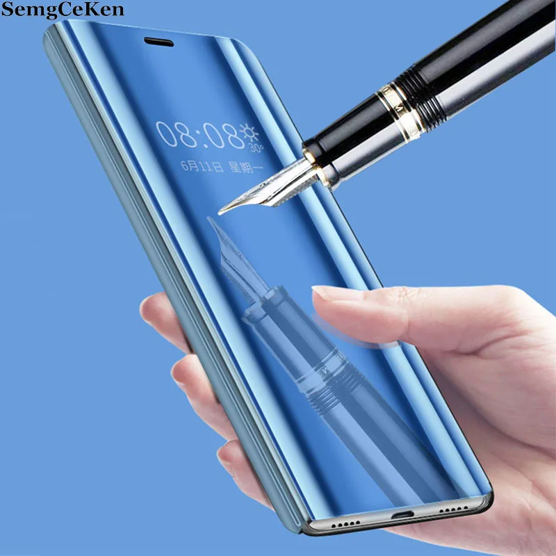 Прозрачный зеркальный чехол SemgCeKen для xiaomi redmi note 4 4x5 plus 5a pro prime смарт кожаный с