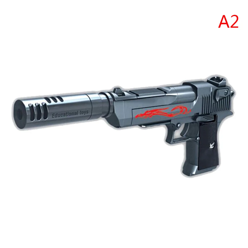 43pcs Plastic DIY Building Blocks Toys Weapon Desert Eagle And BERETTA Revolver Wtih Bullet Pistol Model For Children's Boys