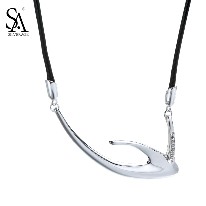 

SA SILVERAGE Real 925 Sterling Silver Swallow Choker Necklaces 2017 Original Design Sterling Silver Choker Necklaces for Women