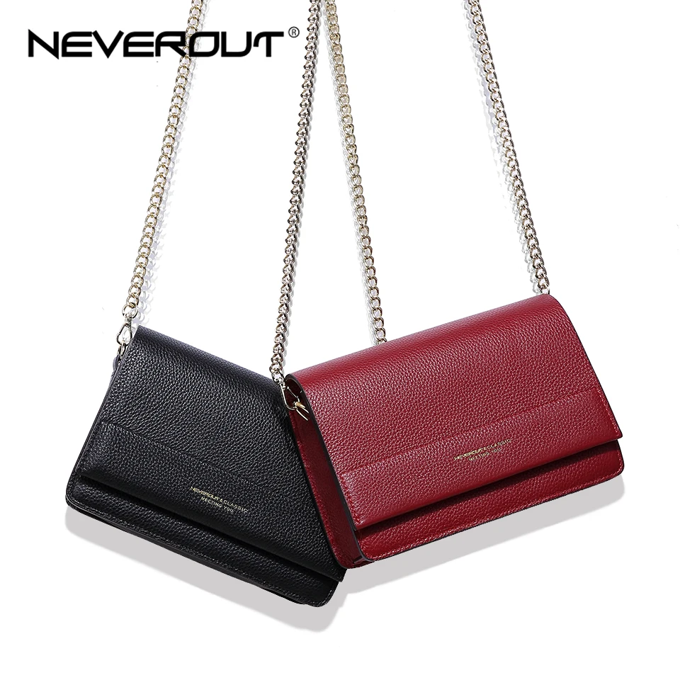 NEVEROUT Soft Genuine Leather Bag for Women Ladies Small Messenger Purse Solid Flap Shoulder Sac Chain Crossbody Mini Handbag NEVEROUT Soft Genuine Leather Bag for Women Ladies Small Messenger Purse Solid Flap Shoulder Sac Chain Crossbody Mini Handbag