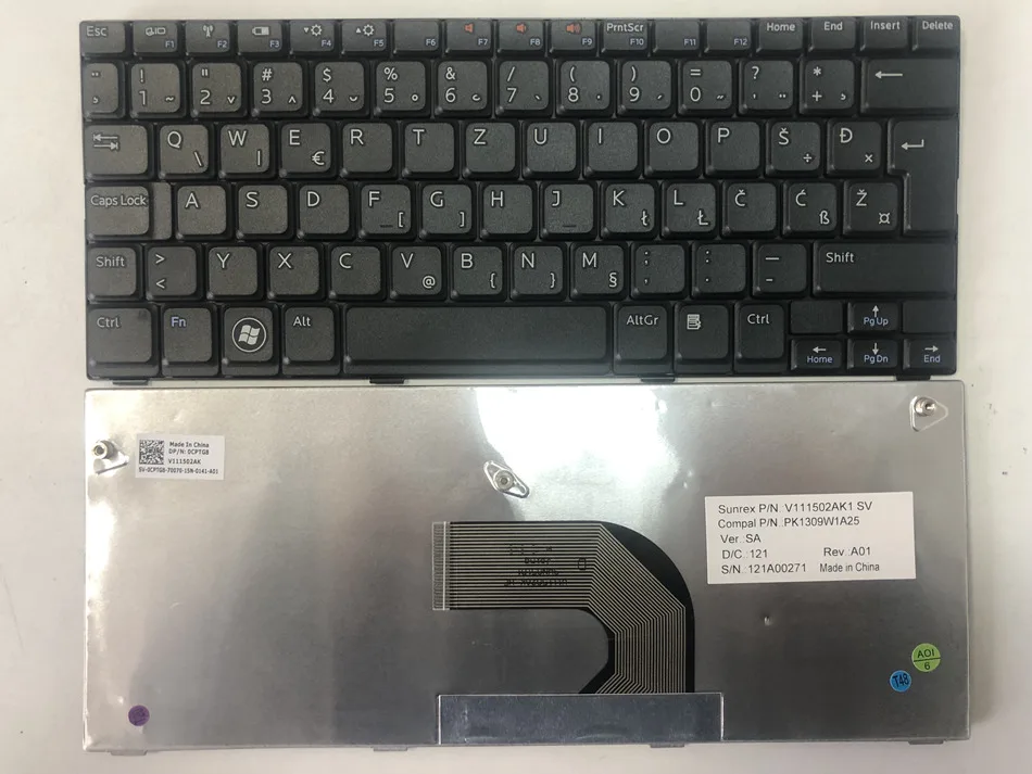 

WB Croatia Slovenia Laptop Keyboard For DELL Inspiron Mini 1012 mini 1018 1012 1014 P04T WB Layout