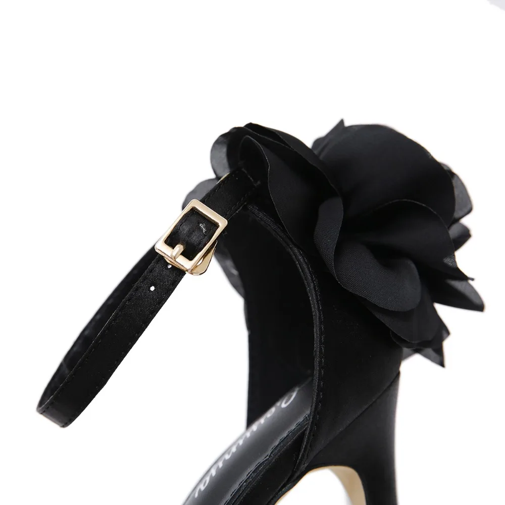 Босоножки; женская обувь; коллекция года; летние женские туфли-лодочки на высоком каблуке с цветочным узором; пикантная модная женская обувь с ремешком на щиколотке; sandalias mujer