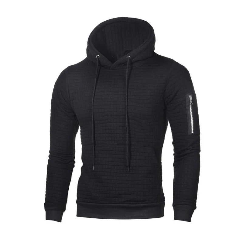 Толстовки с длинными рукавами на весну осень мужские однотонные Slim Fit толстовка
