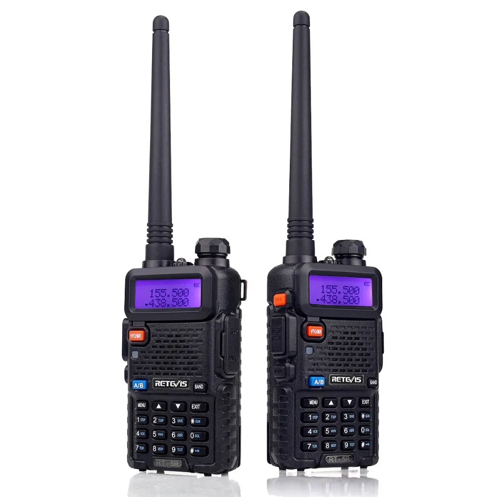 Портативная рация RETEVIS RT5R 2 шт. 5 Вт УКВ ДМВ двухдиапазонный двухсторонний