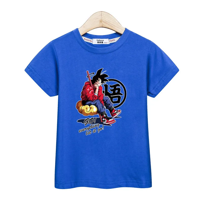 Детские футболки рубашка с героями мультфильмов для мальчиков Детский мяч Дракон аниме одежда повседневные топы с короткими рукавами для девочек, летние хлопковые спортивные футболки