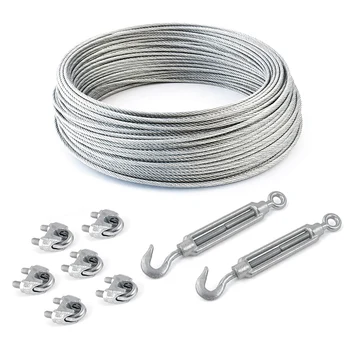 

Hardware Kit set with Galvanized 5-200m Wire Rope Strand Clips Turnbuckles Hook sailboat hardware snap lanyard ring hook