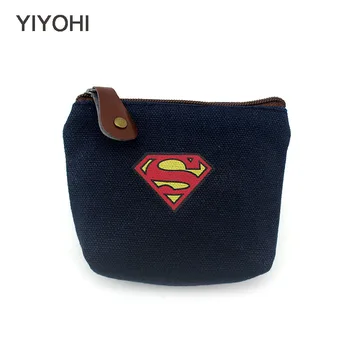 

YIYOHI Unisex 3 Colors Canvas Coin Purse Wallet Fashion Superman Key Pouch Bag creative Mini Change Purses Wallets For Gift