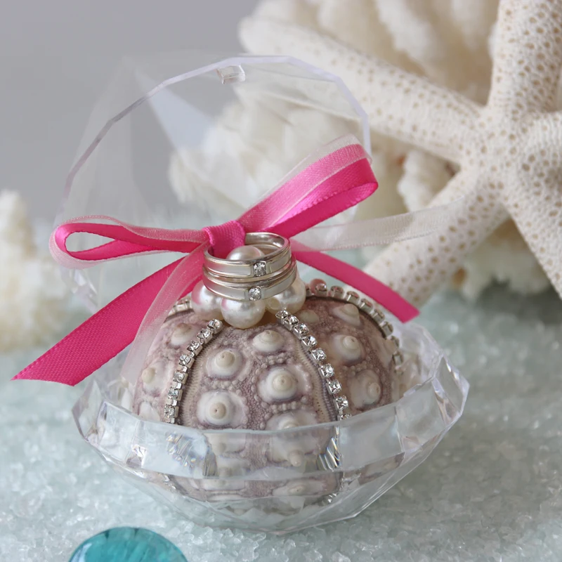 

Free Shipping(1pcs/set)Custom Handmade Natural 3 Styles Sea Urchin Jewelry Box Wedding Ring Bearer Box Bridal Gift Party Favors