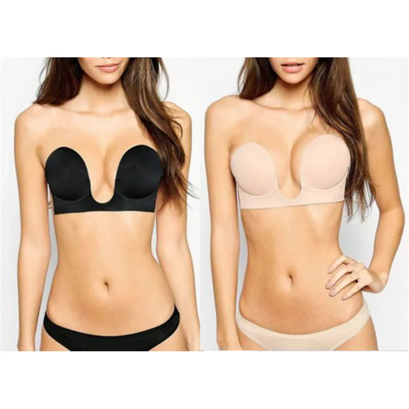 Plus Size Plunge Bras: Cups B-K | Cacique black stick on winged u plunge bra code