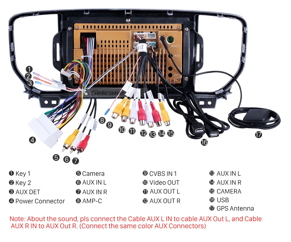 Top Seicane Android 7.1/8.1 Car Stereo for Kia KX5 Spotage 2016-2017 Head Unit Navi Player with Bluetooth USB AUX 9 inch GPS Radio 18