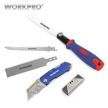 WORKPRO Hand Tool Set Folding Knife Pipe Cable Cutter 3 IN 1 Combination Quick Change Saw with Blades