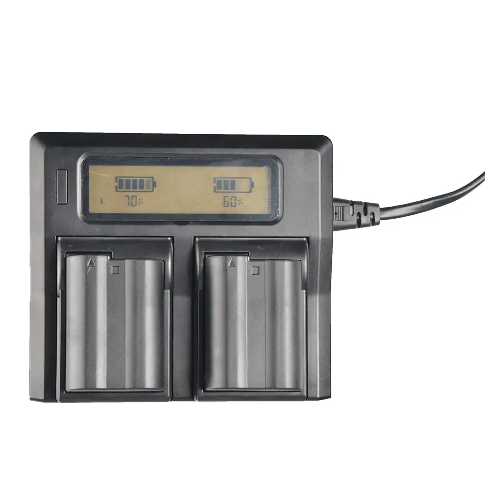 LCD Dual Battery Charger EN EL15 ENEL15 For Nikon D7200 D7100 D7000
