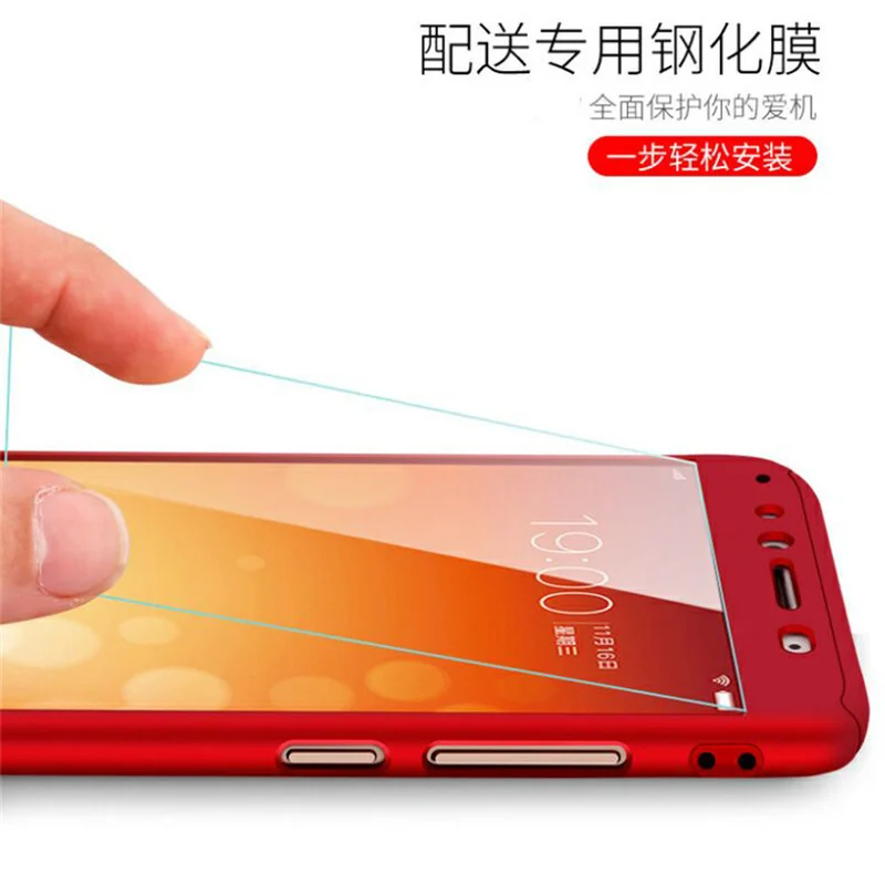 

For OPPO F5 A73 A53 A57 A59 A77 F3 A37 A33 Hard PC 360 Full Cover Protection Case With Tempered Glass For OPPO A83 A79 Cover