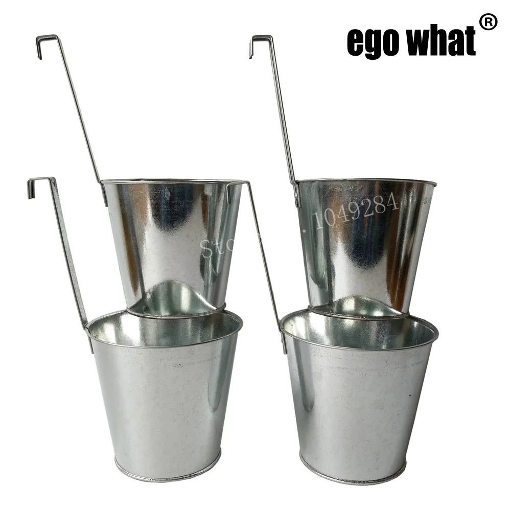 vintage Metal Planter Flower Pot Hook Hanging galvanized flower pots