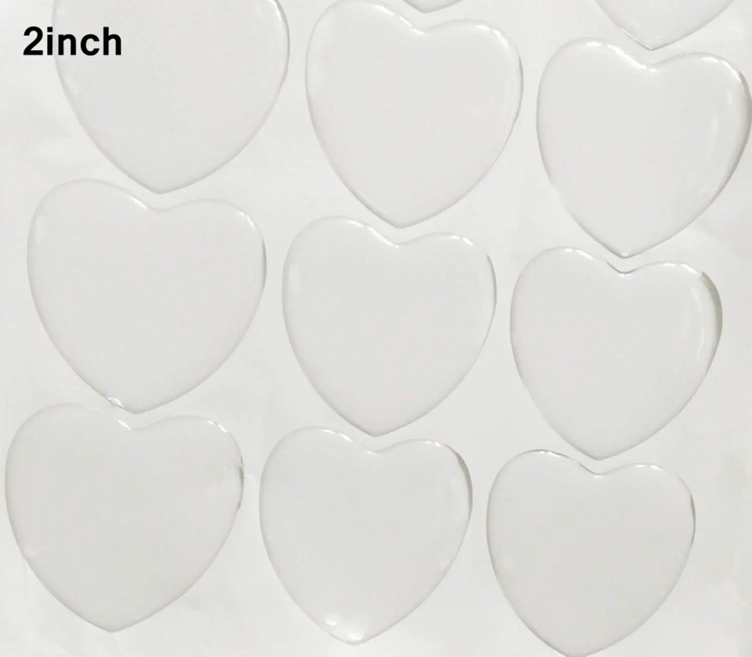 30PCS Clear Heart Epoxy Stickers Adhesive Back Dome DIY for Bottle Cap