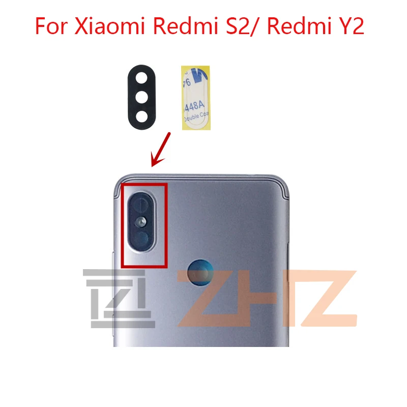 

2pcs for Xiaomi Redmi S2/ Redmi Y2 Back Rear Camera Glass Lens Main Camera Glass Lens Replacement Repair Part