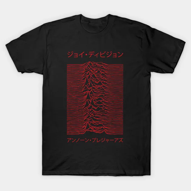 

Unknown Pleasures Japanese Red T Shirt Men's Cool Short-Sleeve T-Shirt