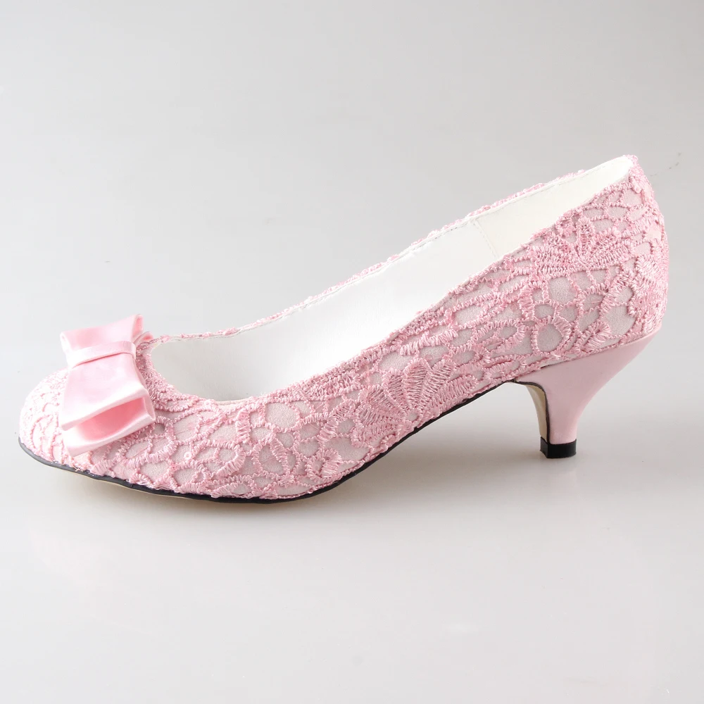 baby pink low heels