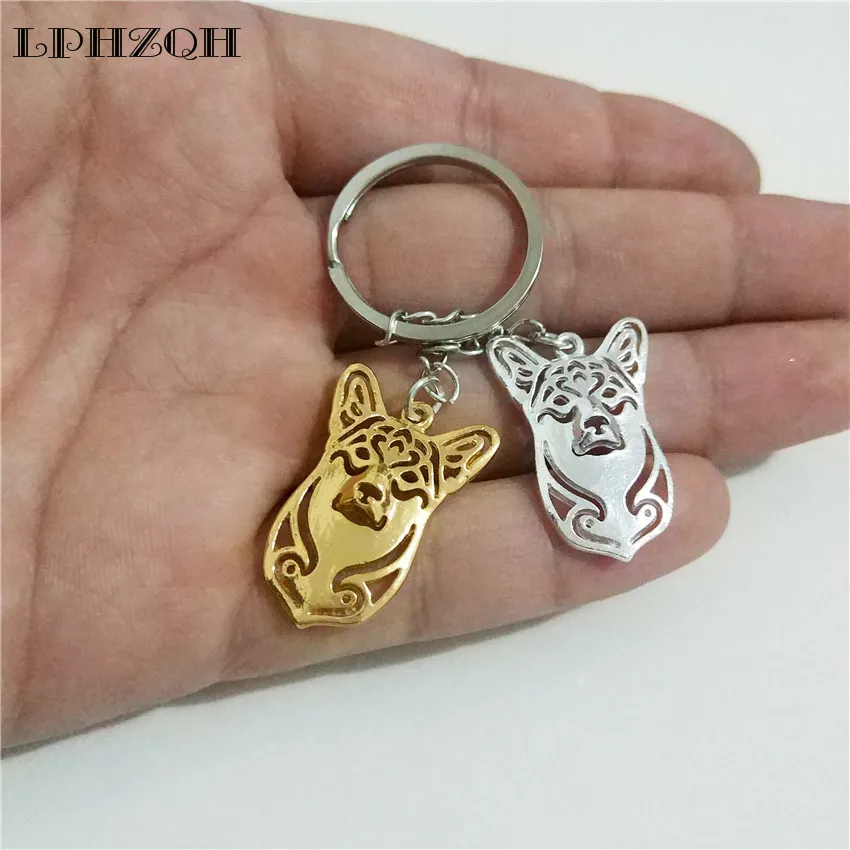 LPHZQH Fashion Trendy Puppy Pembroke Welsh Corgi Car Key Chain Women Bag Pendant Accessories Charm Keyring Jewelery Steampunk | Украшения и