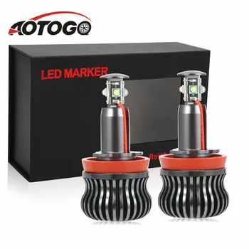 

aotogo 2pcs Angel Eyes H8 80W LED Marker Halo headLight Bulbs for BMW E82 E90 E92 E60 E61 E63 E89 X6