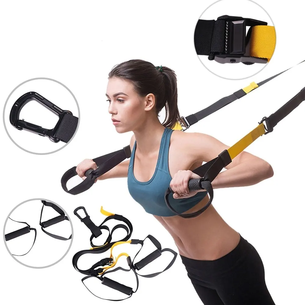 

1Set Resistance Trainer Kit, Bodyweight Fitness Full Body Training Straps System with Extension Strap for Home Gym Travel