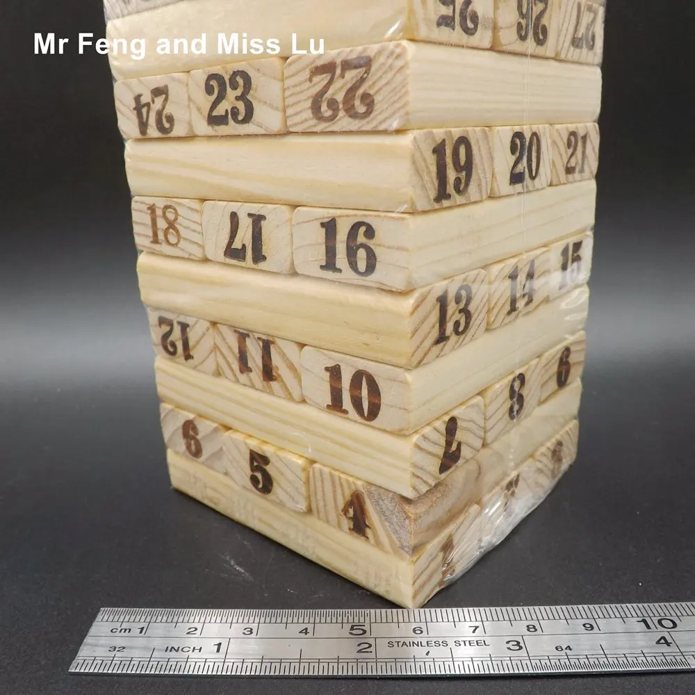 54 pcs jenga blocks figure games funny skill stack the wooden blocks