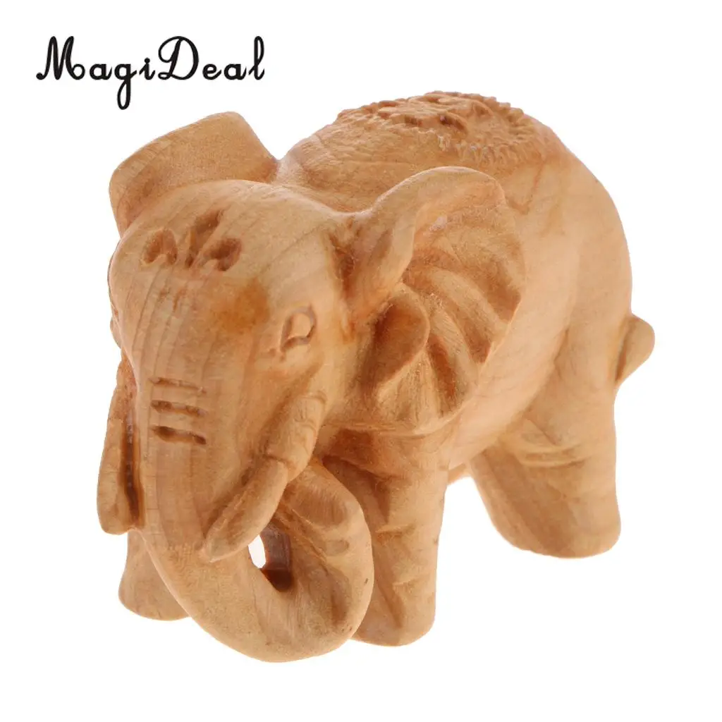 Wooden Elephant Buddha Figurine Sculpture Statue Wedding Birthday Gifts Decorative Ornaments