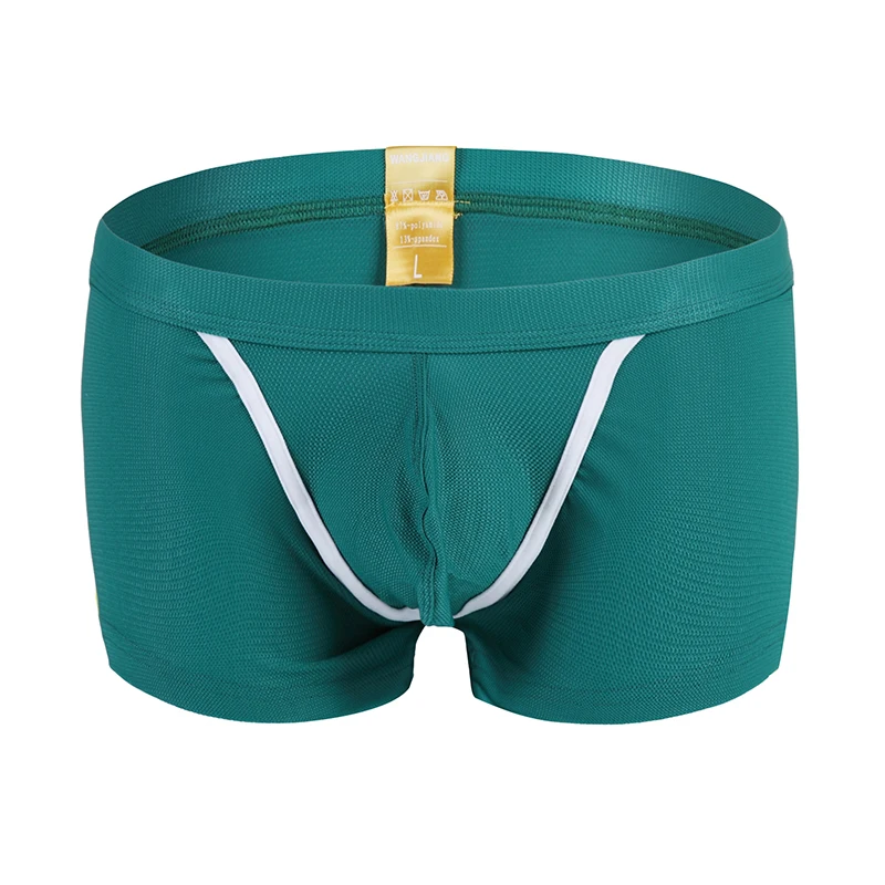 AIIOU Cotton Mens Underwear Boxers Shorts Mesh Hole Fashion Comfort Home Big Pouch Underpants