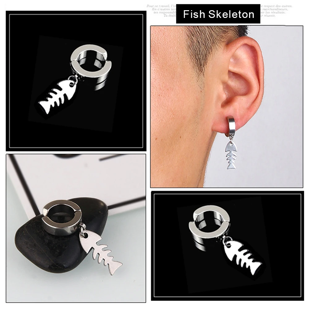 ZP-ES012-4-9 Fish Skeleton Earring