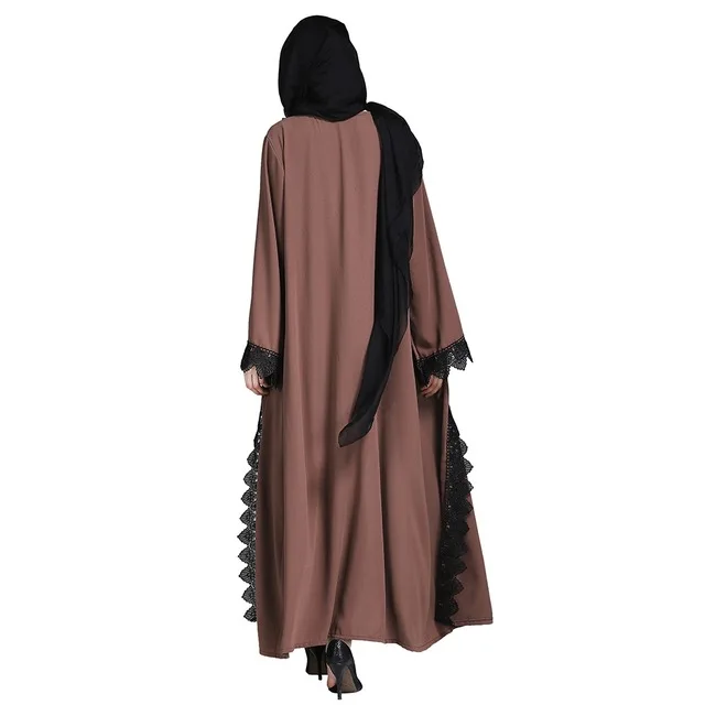 Модные мусульманские кружевные платья abaya кардиган-кимоно длинные халаты Туника Jubah Ближний Восток Рамадан Арабский исламский одежда